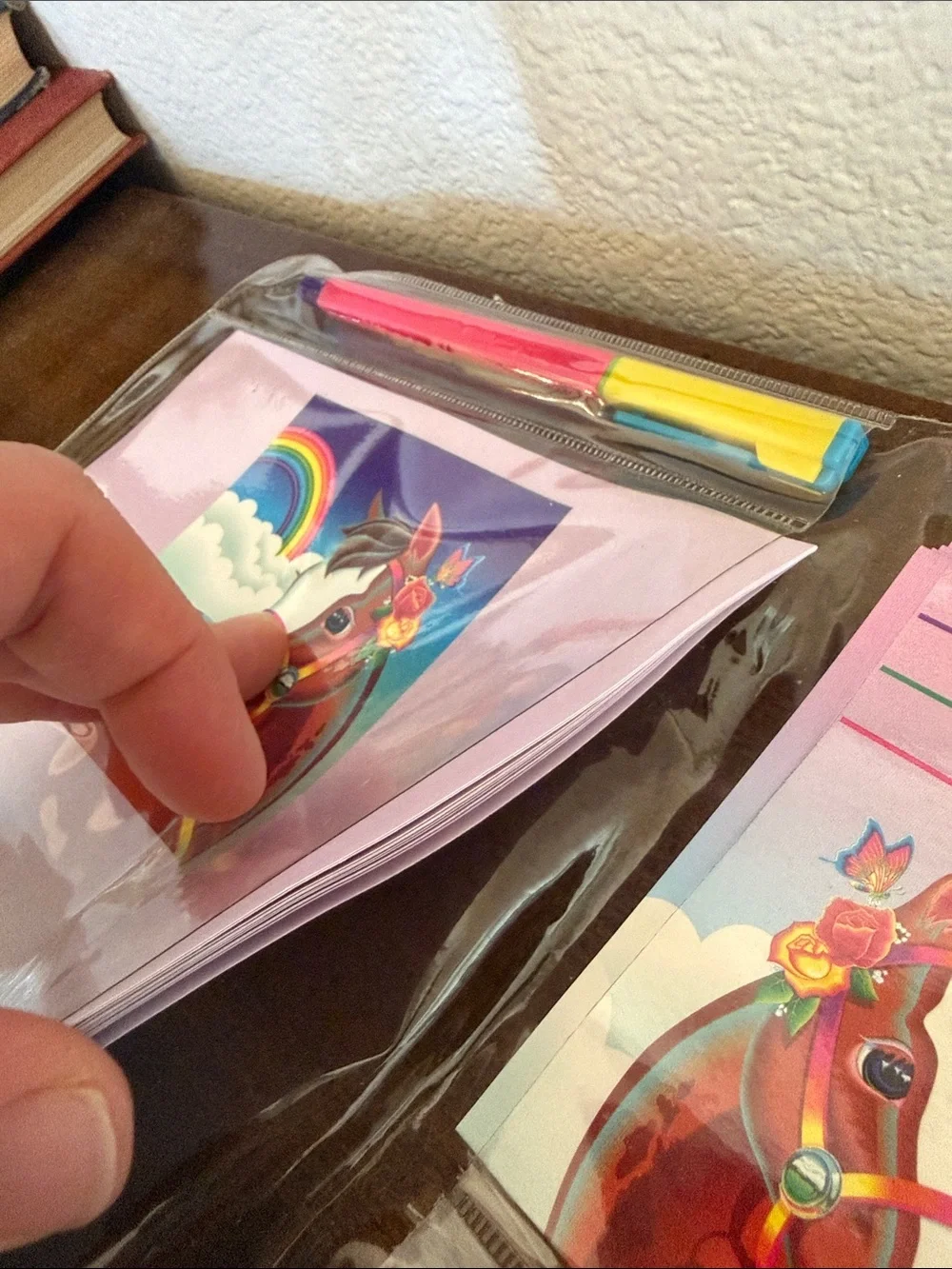 Vintage Lisa Frank Rainbow Horse All In One Stationery Pack Y2K Millenial